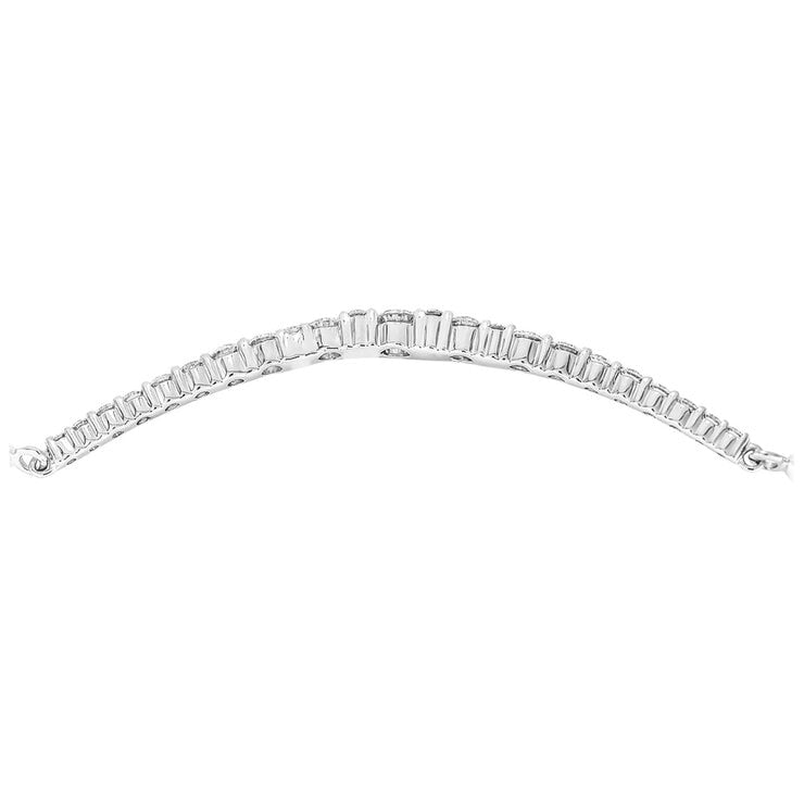 18KT White Gold 0.75ctw Round Diamond Adjustable Bracelet