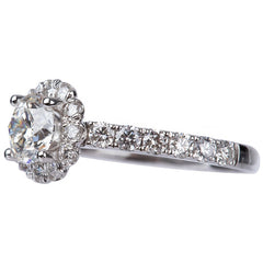 18KT White Gold 1.81ctw Diamond Ring With 1.00ctw Centre