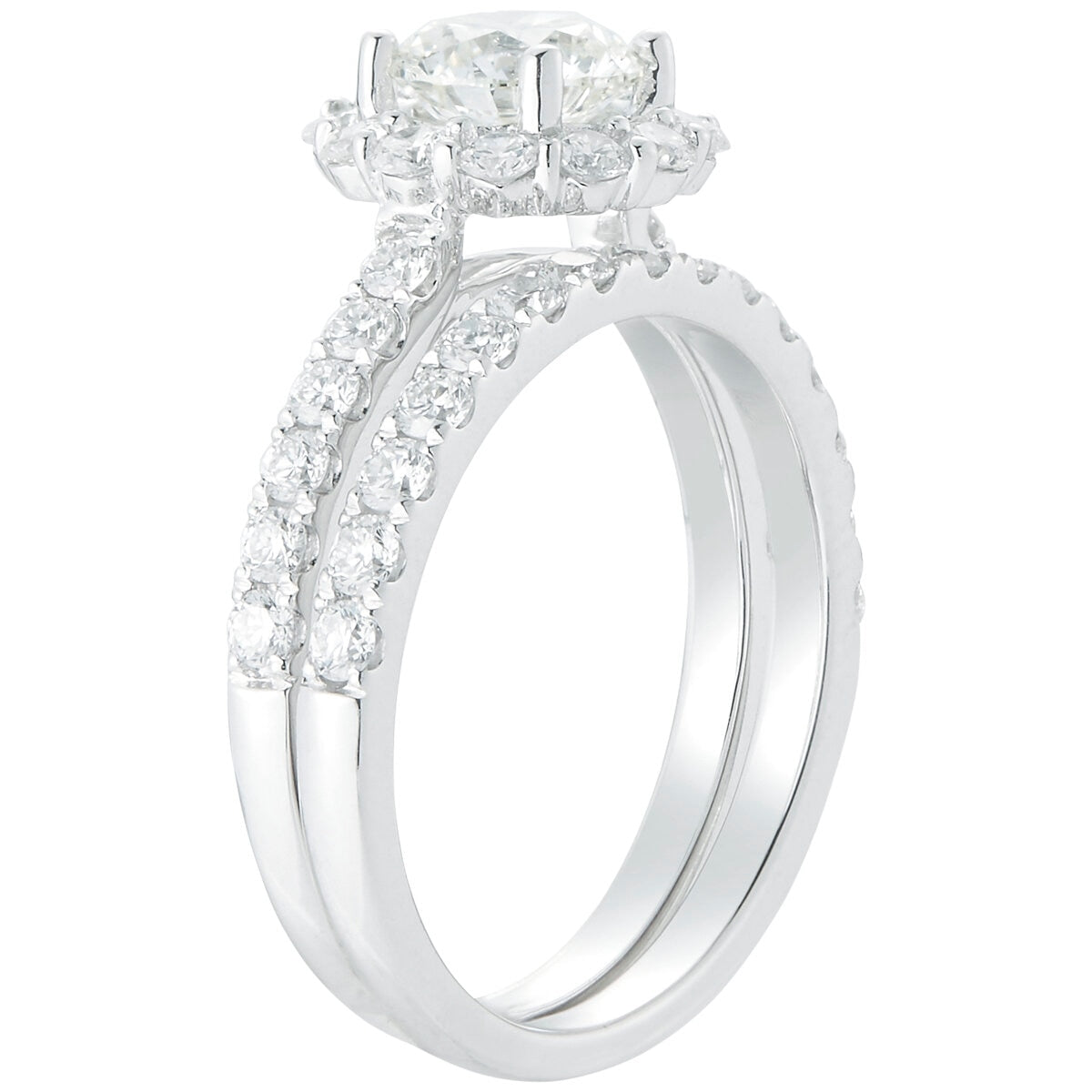 18KT White Gold 2.10ctw Diamond Bridal Set