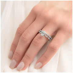 18KT White Gold 1.00ctw Diamond Bridal Ring Set
