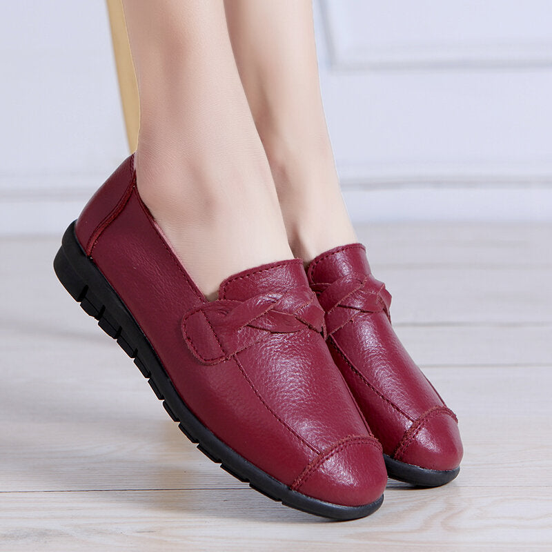 Women Solid Color Slip On Lazy Flat Shoes