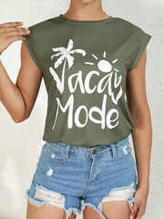 1pc Tropical & Letter Graphic Tank Top