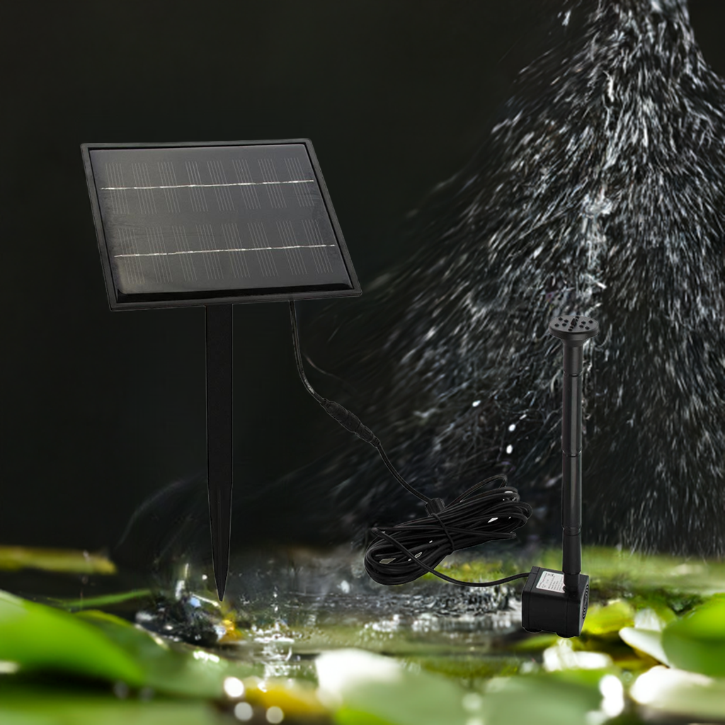 PROTEGE 5W Solar Powered Fountain Submersible Water Pump Panel Kit Garden Pond-ACT