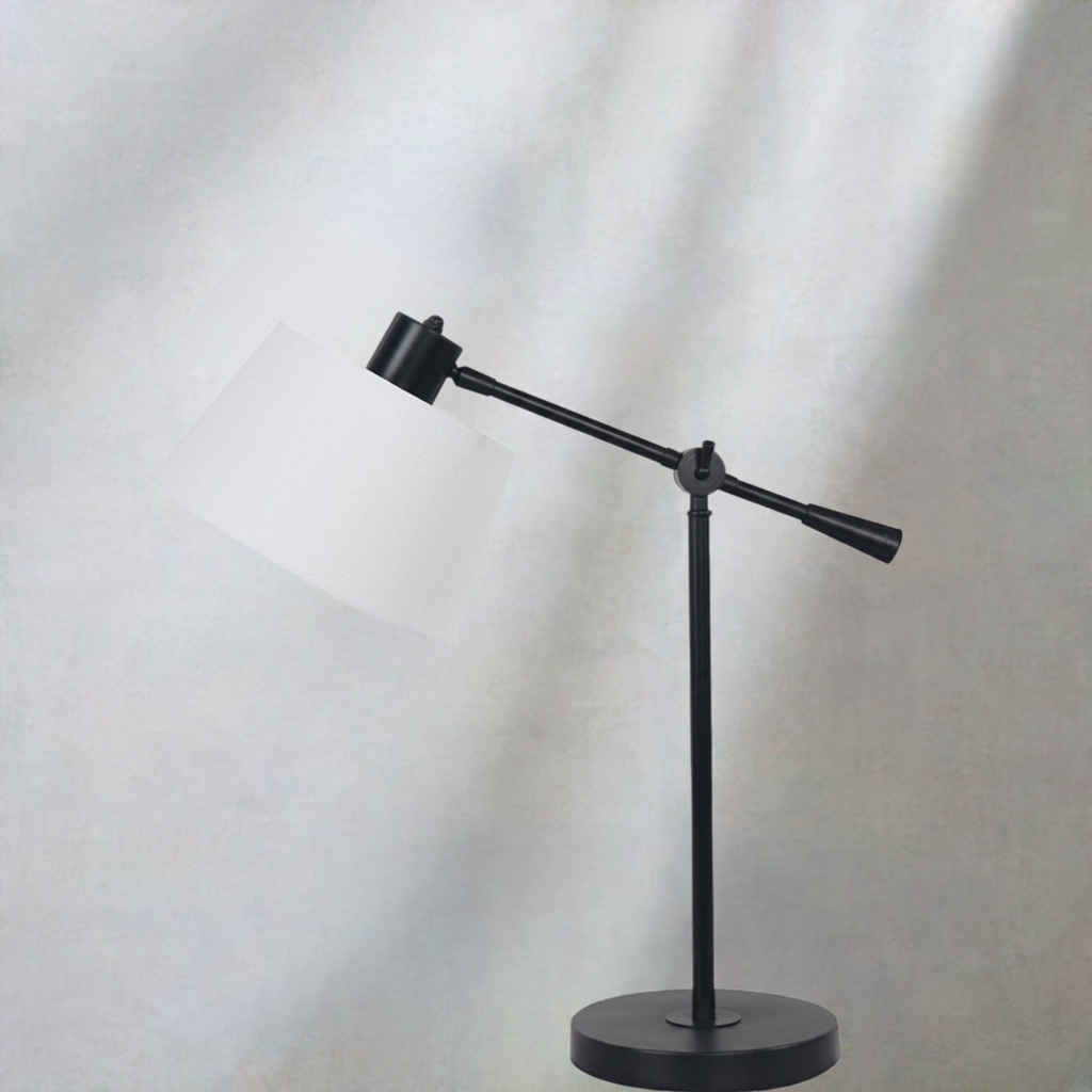 Sarantino Adjustable Metal Table Lamp In Black