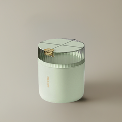 Light cedar green desktop trash can (standard with one roll of garbage bag) 14cm * 15cm (including button) * 16cm