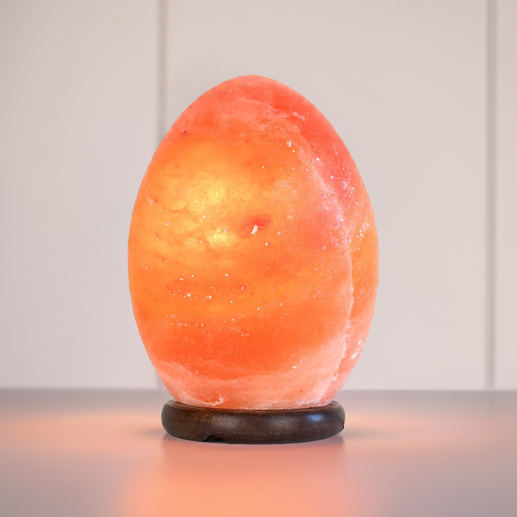 12V 12W Egg Himalayan Pink Salt Lamp Carved Rock Crystal Light Bulb On/Off Switch