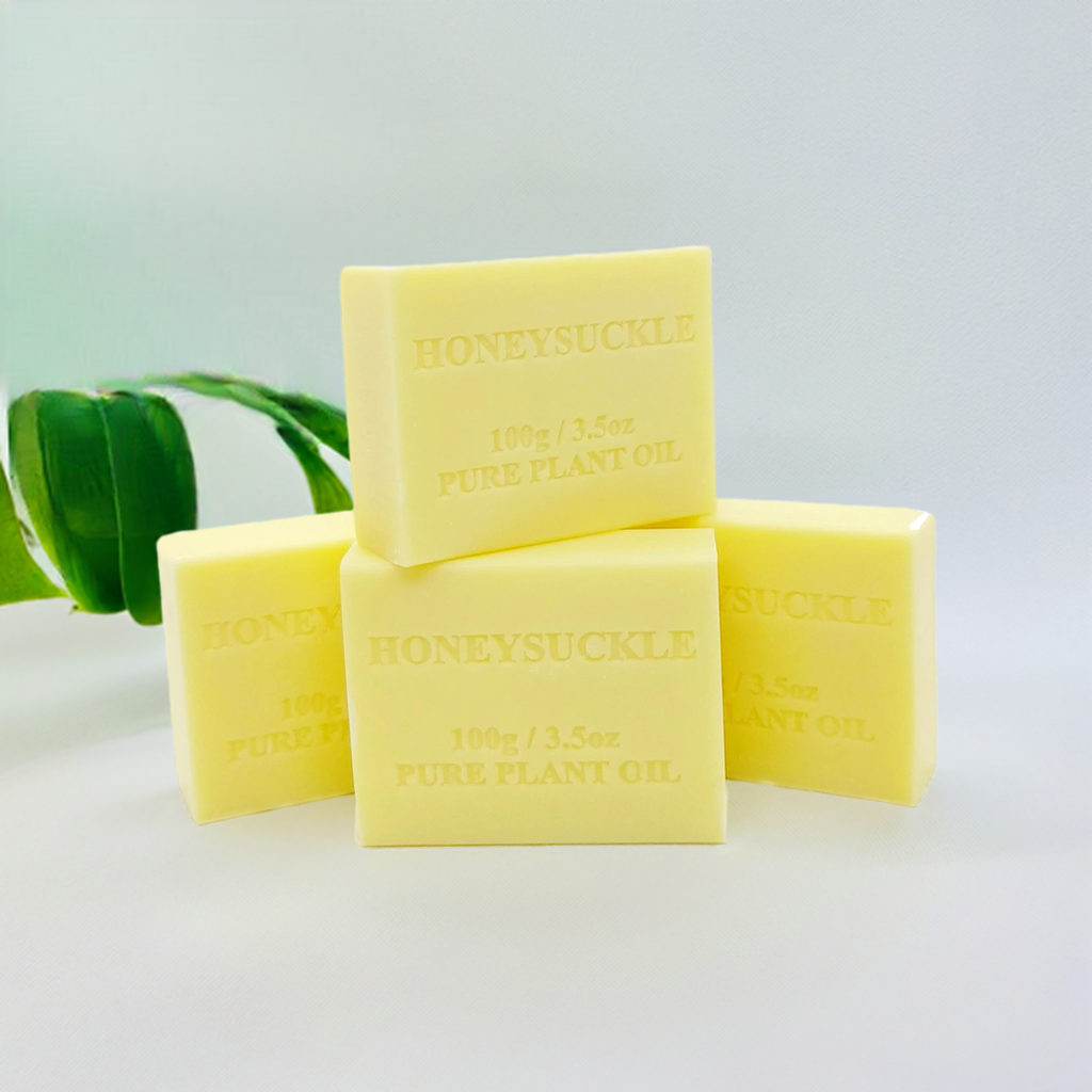 4x 100g Plant Oil Soap Honeysuckle Scent Pure Vegetable Base Bar Australian