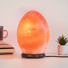 12V 12W Egg Himalayan Pink Salt Lamp Carved Rock Crystal Light Bulb On/Off Switch