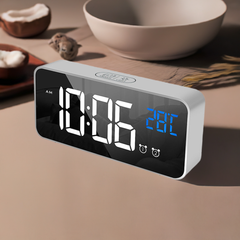 GOMINIMO Digital Clock Mirrored Grey