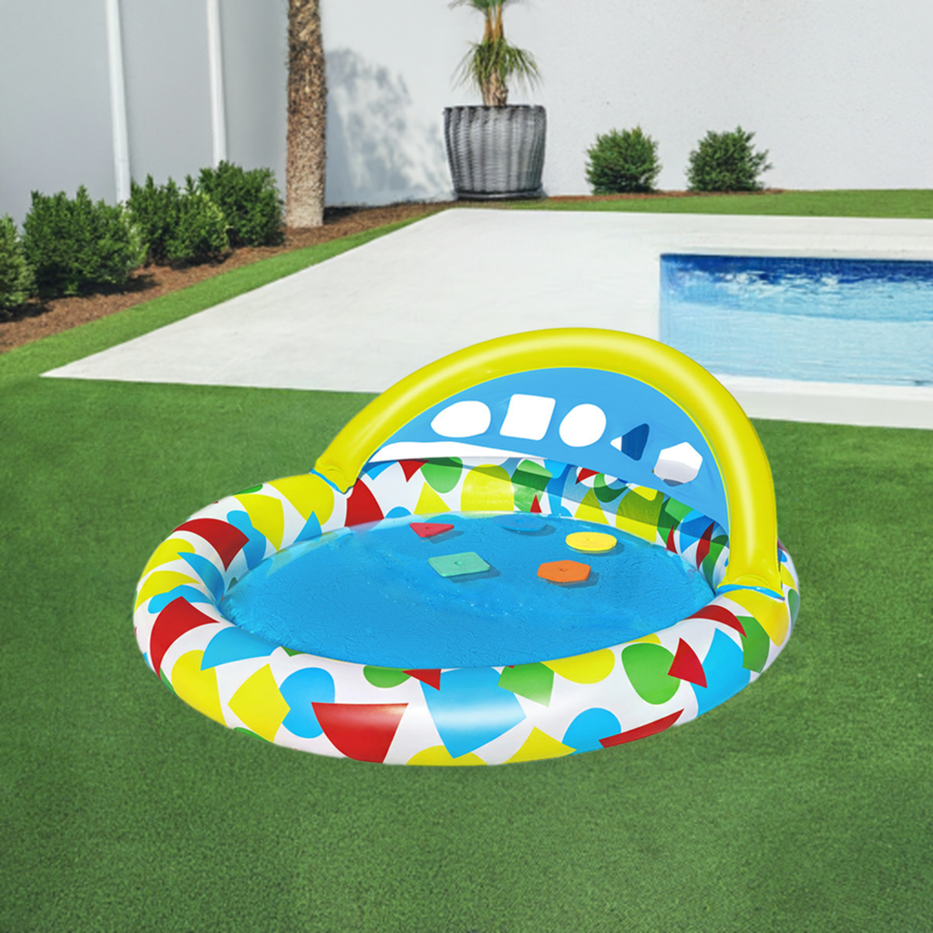 Bestway Kids Pool 120x117x46cm Inflatable Play Swimming Pools w/ Canopy 45L