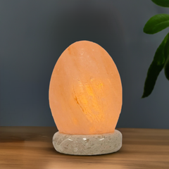 USB Himalayan Salt Lamp - Egg Cone Carved Shape Pink Crystal Rock LED Light