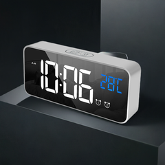 GOMINIMO Digital Clock Mirrored Grey