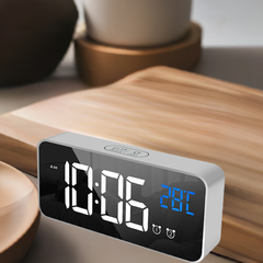 GOMINIMO Digital Clock Mirrored Grey