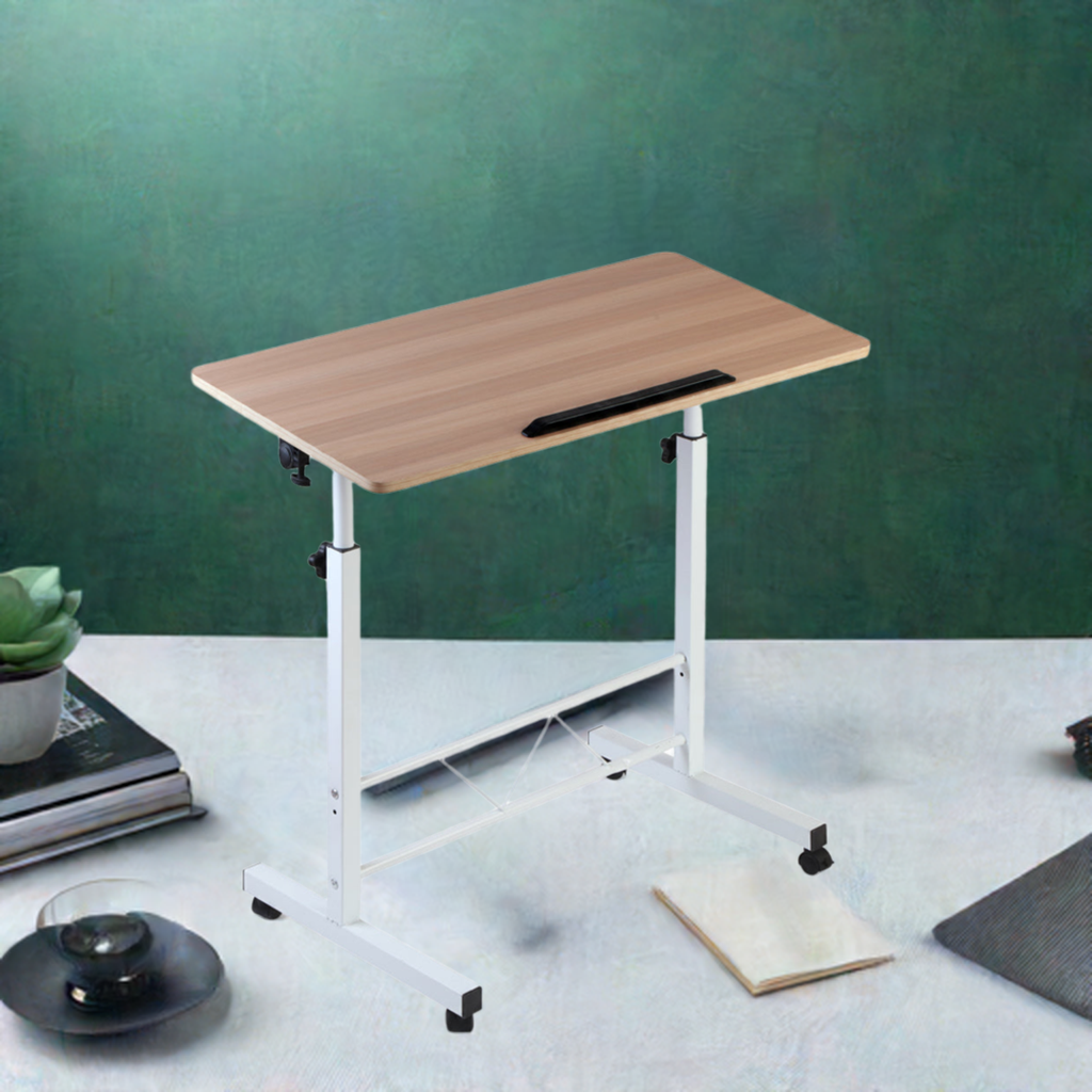 Artiss Laptop Desk Table Adjustable 80CM Light Wood