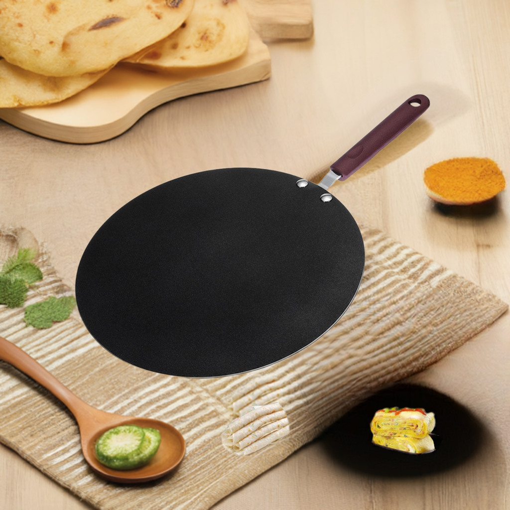 32cm Nonstick Frying Indian Tava Dosa Chapati Pan Flat Skillet Griddle Pan-ACT