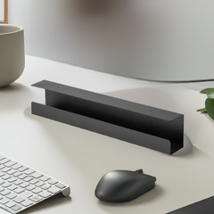 BRATECK Under-Desk Cable Tray Organizer - Black Dimensions:600x114x76mm -- Black