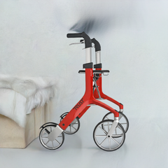 Let's Fly Mobility Rollator Wheelie Walker - Red-NT_Rural