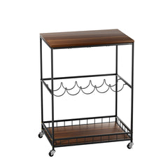 Levede Wooden Bar Cart Drinks Trolley 3 Tire-NT_Metro