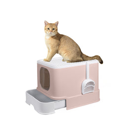 PaWz Cat Litter Box Fully Enclosed Kitty Coffee