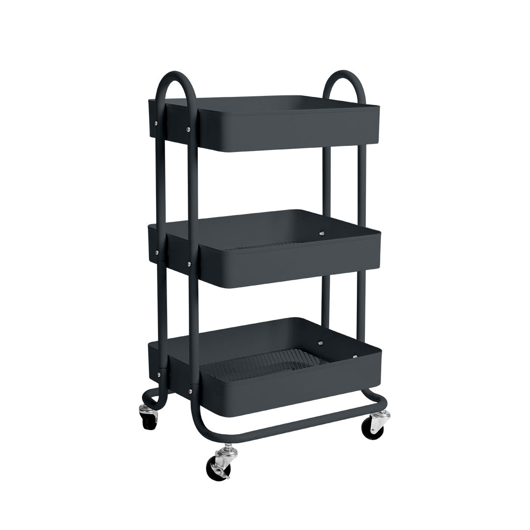 Levede 3 Tiers Kitchen Trolley Cart Grey-QLD_Metro