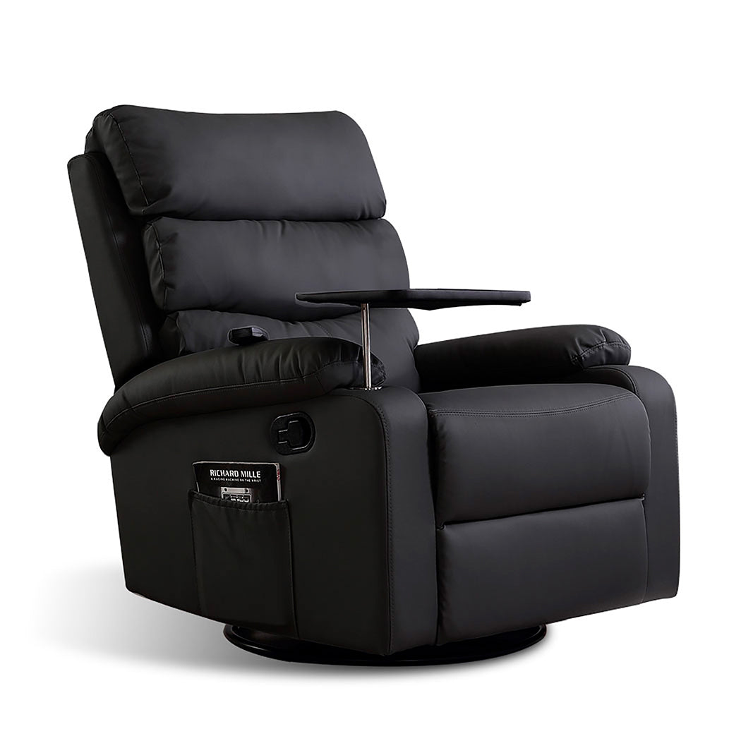 Levede Massage Chair Recliner 360 Swivel Black