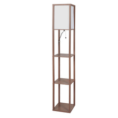 EMITTO LED Floor Lamp with Storage Shelf Brown