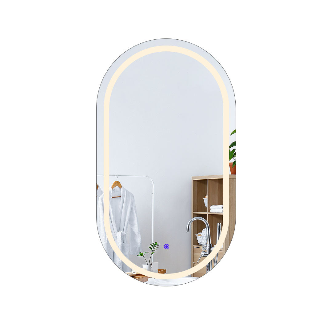 EMITTO LED Wall Mirror Oval Anti-fog 50x90cm