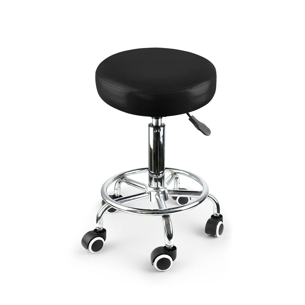 2x Levede Swivel Salon Barstool Hairdressing Black-SA_Metro