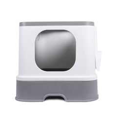 PaWz Cat Litter Box Fully Enclosed Kitty Grey