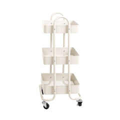 Levede 3 Tiers Kitchen Trolley Cart White-NSW_Rural