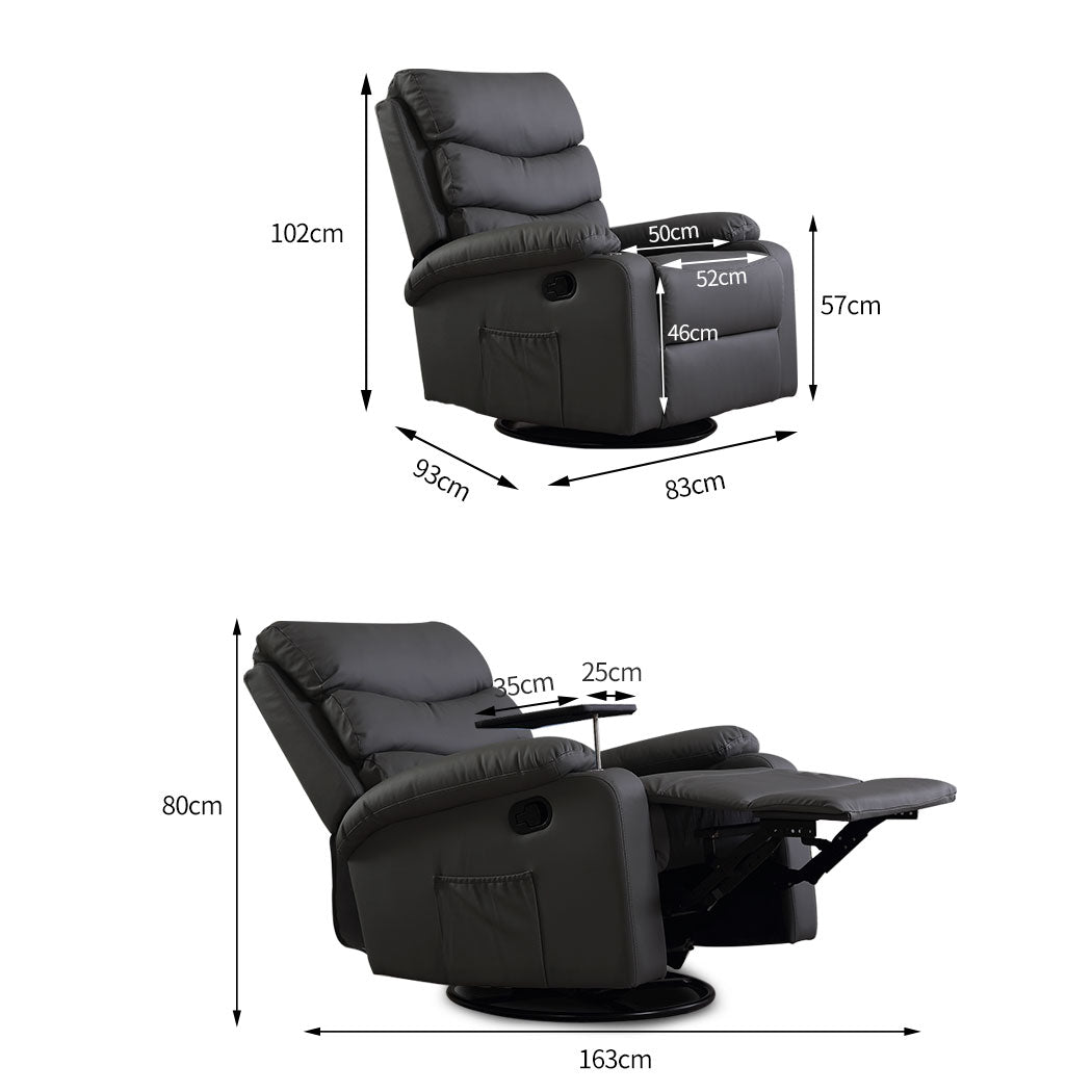 Levede Massage Chair Recliner 360 Swivel Black