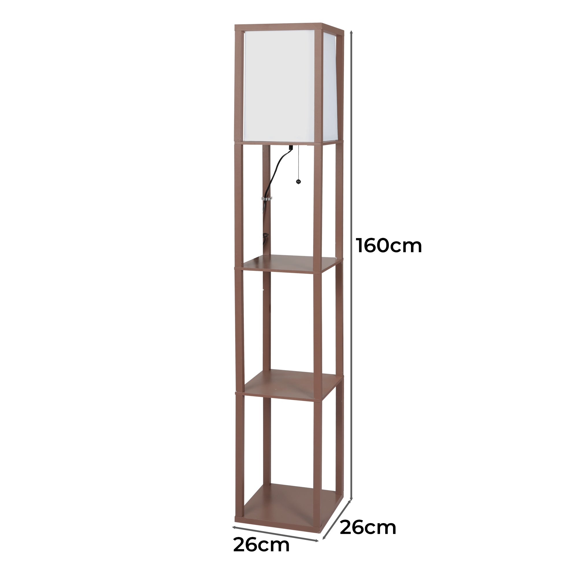 EMITTO LED Floor Lamp with Storage Shelf Brown