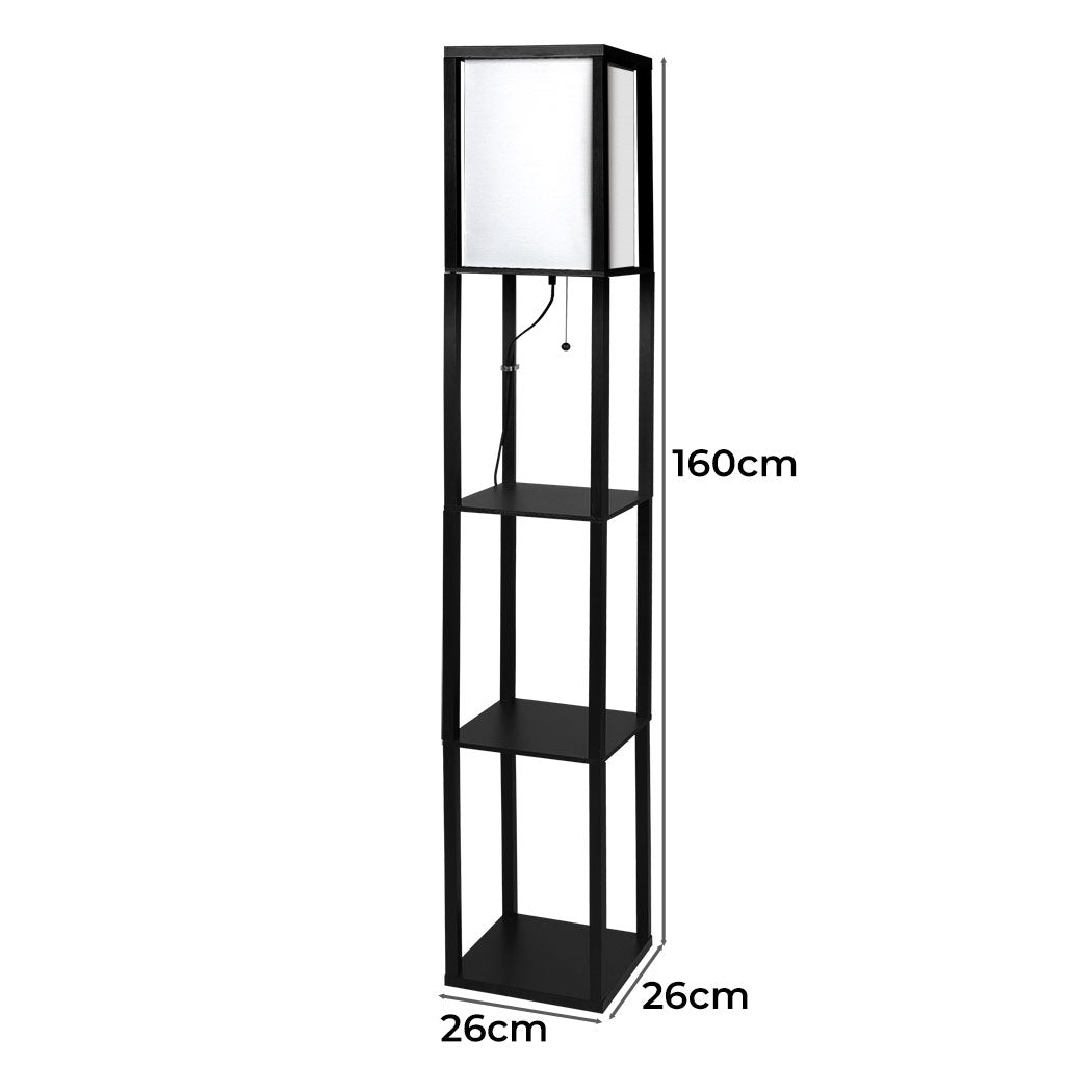 EMITTO Floor Lamp Storage Shelf LED Black