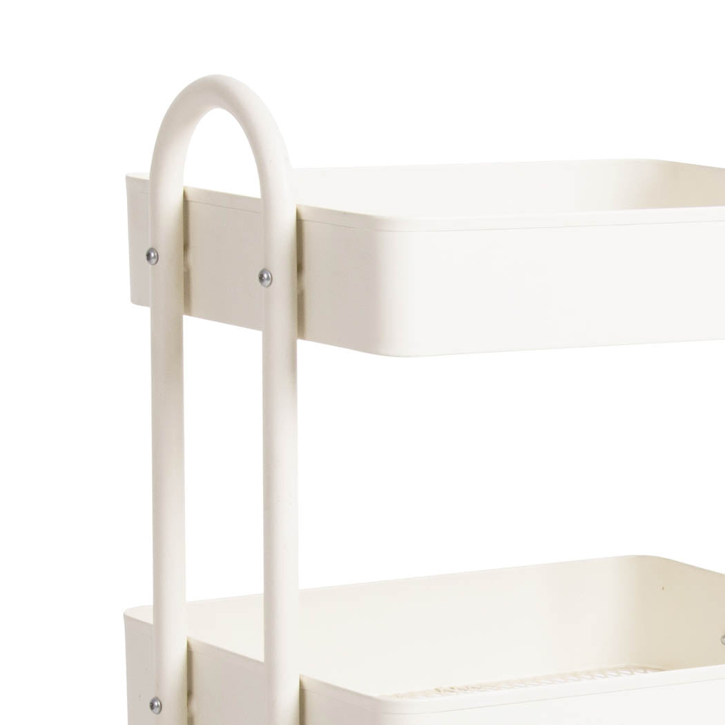 Levede 3 Tiers Kitchen Trolley Cart White-NSW_Metro