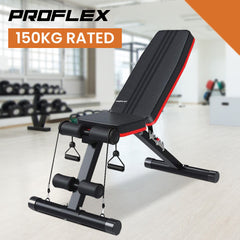 PROFLEX Weight Bench Workout Gym Press Adjustable Lifting Fitness Folding Bands-VIC_Metro