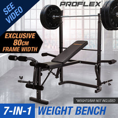 PROFLEX 7in1 Weight Bench Press Multi-Station Home Gym Leg Curl Equipment Set-NT_Metro