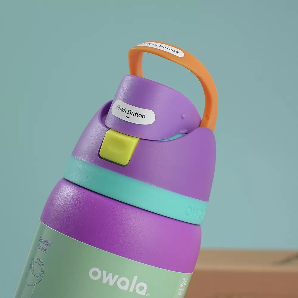 Owala Freesip Insulated Stainless Steel Water Bottle with Straw.