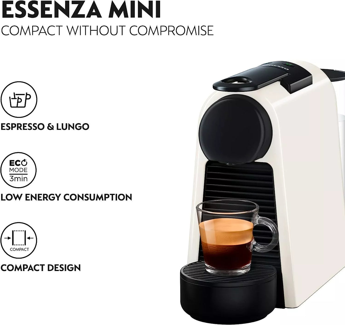 De'Longhi | Nespresso Essenza Mini Solo | EN85WSOLO | Small Capsule and Pod