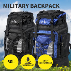 Military Backpack Tactical Hiking Camping Blue