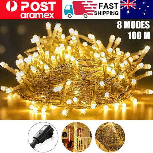 Warm White 500LED 100M Waterproof Christmas Fairy String Lights Wedding Garden