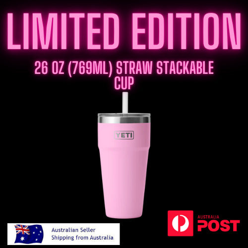 YETI RAMBLER® 35 OZ (1L) STRAW MUG POWER PINK LIMITED EDITION BRAND NEW