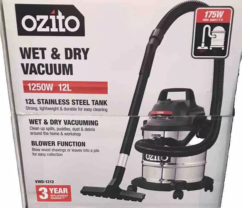 Brand NEW Ozito 1250W 12L Stainless Wet And Dry Vacuum - VWD-1212